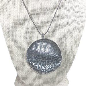 Silpada N1496 Sterling Silver Hammered Disk Pendant Necklace .925